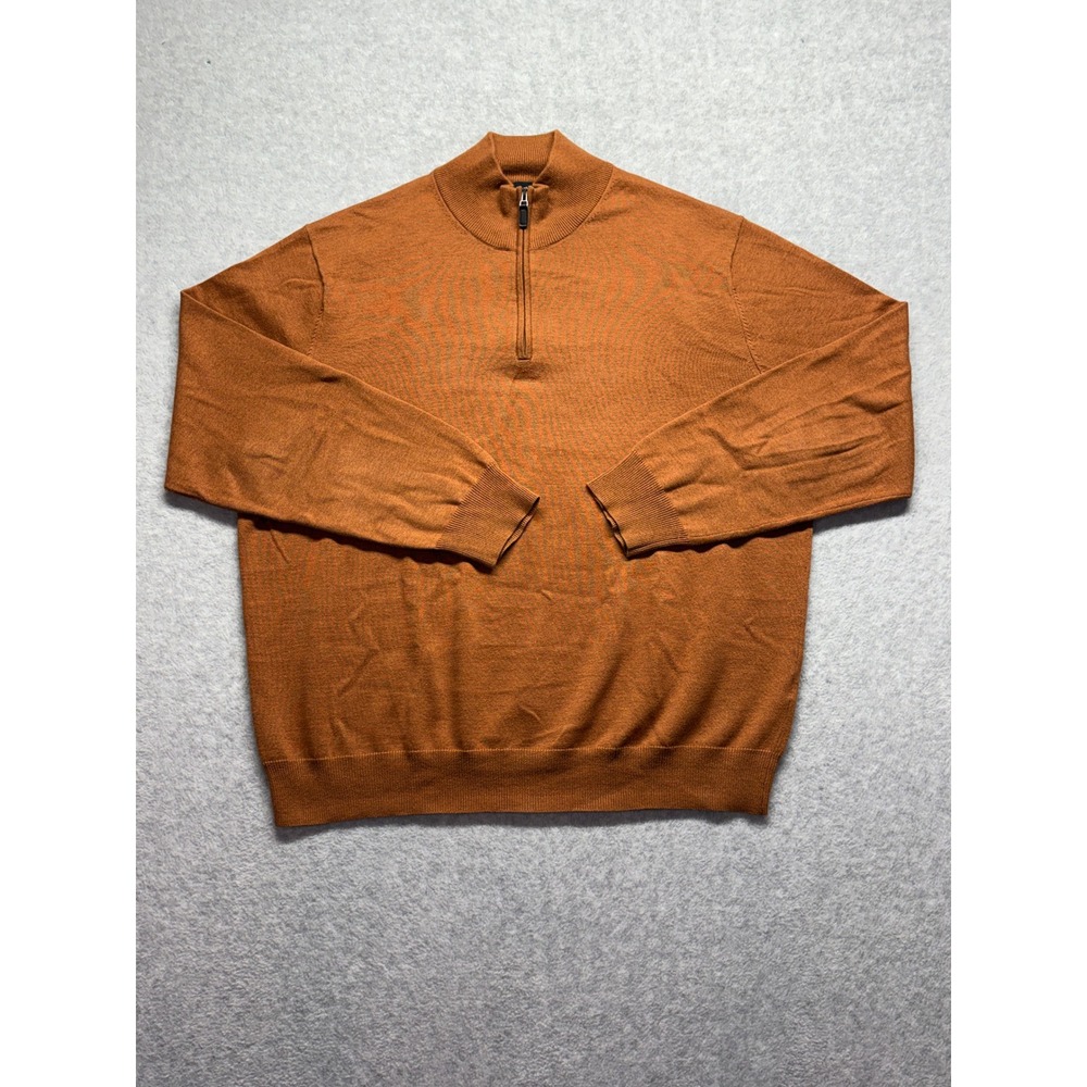 Jos. A. Bank Signature Collection Burnt Orange 100% Pima Cotton 1/4 Zip Size L